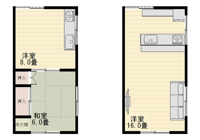 リフォームの例(間取り)